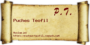 Puches Teofil névjegykártya